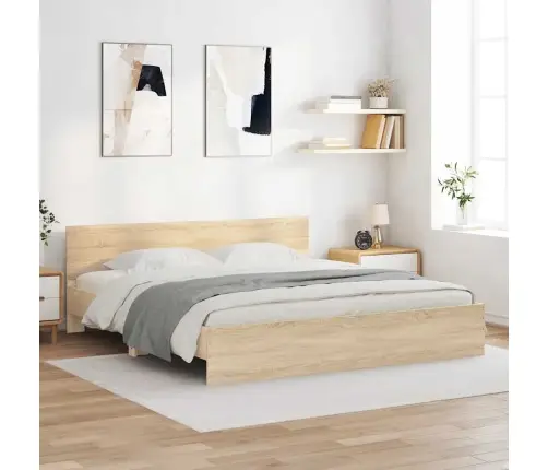 Lovos Rėmas Su Galvūgaliu, Sonoma Ąžuolo Spalvos, 180X200Cm