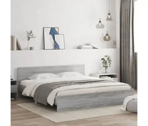 Voodiraam Peatsiga, Hall Sonoma Tamm, 180 X 200 Cm