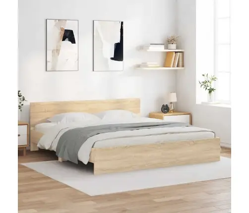Lovos Rėmas Su Galvūgaliu, Sonoma Ąžuolo Spalvos, 160X200Cm