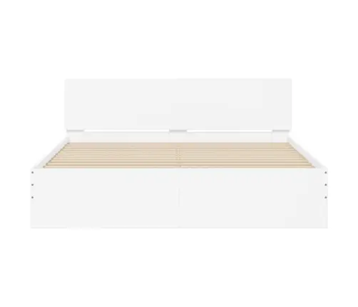 Gultas Rāmis Ar Galvgali, Balts, 150X200 Cm Vidaxl