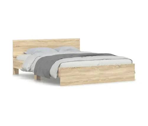 Gultas Rāmis Ar Galvgali, Koka Krāsa, 150X200 Cm Vidaxl