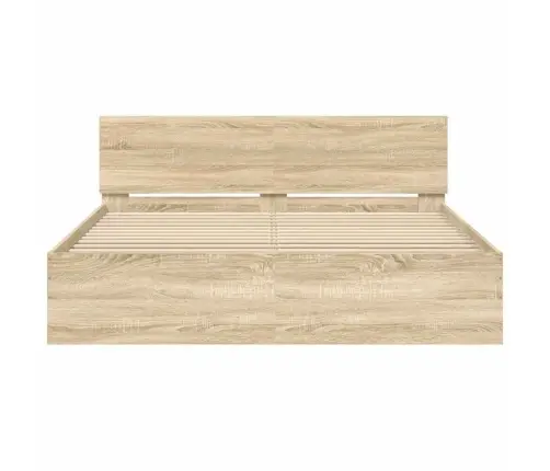 Gultas Rāmis Ar Galvgali, Koka Krāsa, 150X200 Cm Vidaxl