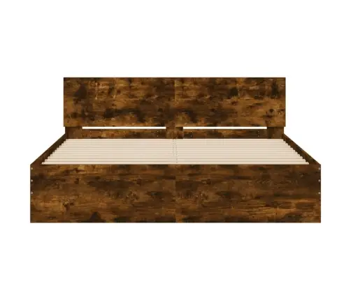 Gultas Rāmis Ar Galvgali, Ozolkoka Krāsā, 150X200 Cm Vidaxl