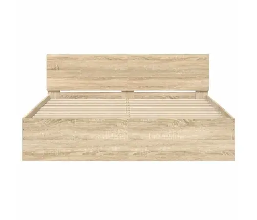 Lovos Rėmas Su Galvūgaliu, Sonoma Ąžuolo Spalvos, 140X200Cm