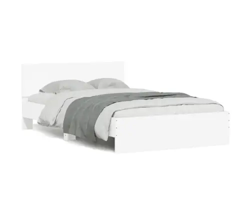 Gultas Rāmis Ar Galvgali, Balts, 120X200 Cm Vidaxl