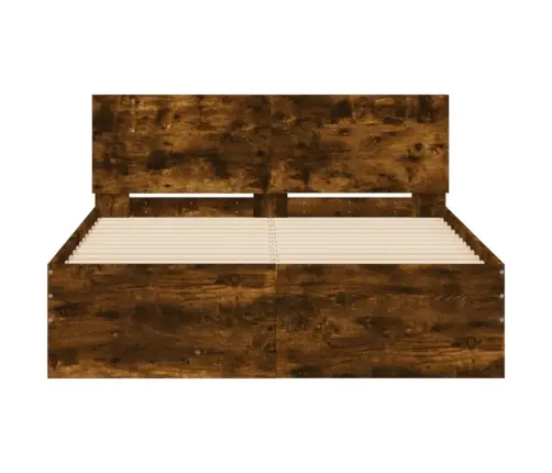 Gultas Rāmis Ar Galvgali, Ozolkoka Krāsā, 120X200 Cm Vidaxl