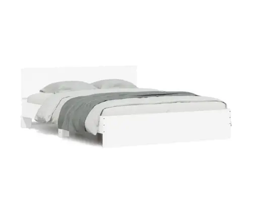 Gultas Rāmis Ar Galvgali, Balts, 140X190 Cm Vidaxl