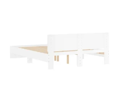 Gultas Rāmis Ar Galvgali, Balts, 140X190 Cm Vidaxl