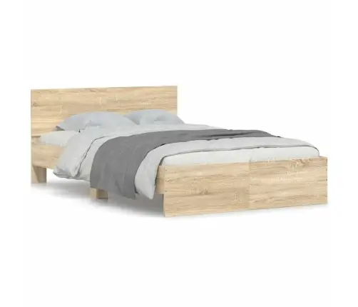 Gultas Rāmis Ar Galvgali, Koka Krāsa, 135X190 Cm Vidaxl