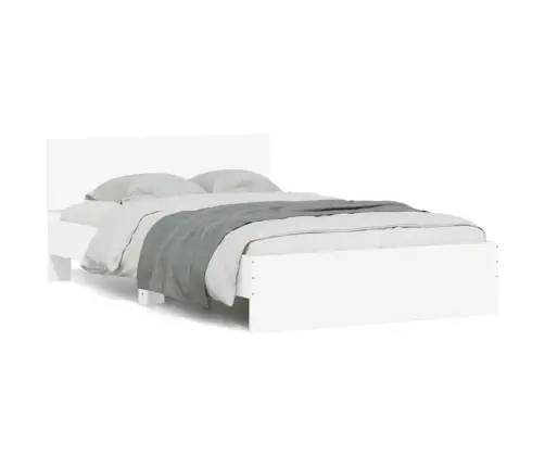 Gultas Rāmis Ar Galvgali, Balts, 120X190 Cm Vidaxl