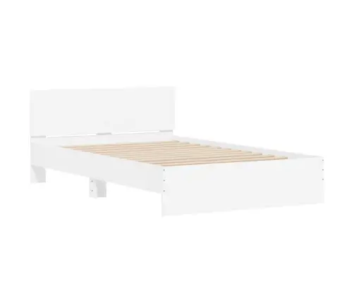 Gultas Rāmis Ar Galvgali, Balts, 120X190 Cm Vidaxl