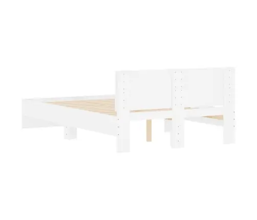 Gultas Rāmis Ar Galvgali, Balts, 120X190 Cm Vidaxl