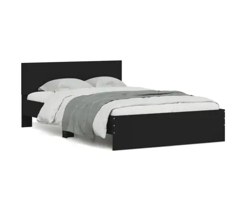 Gultas Rāmis Ar Galvgali, Melns, 120X190 Cm Vidaxl