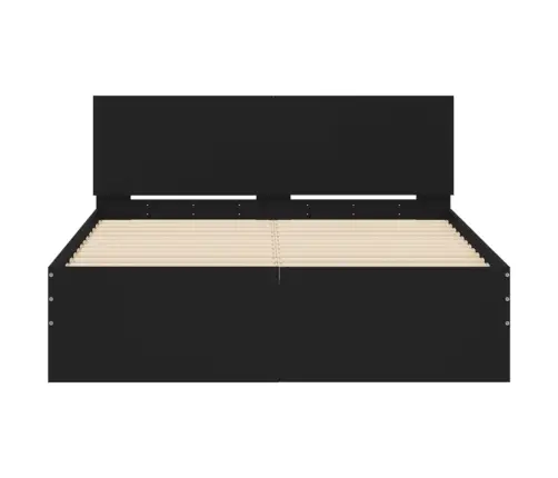 Gultas Rāmis Ar Galvgali, Melns, 120X190 Cm Vidaxl