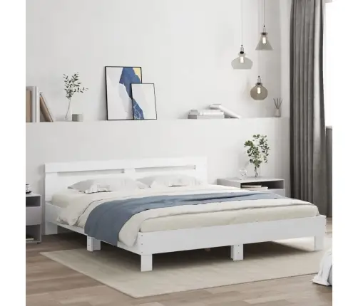 Lovos Rėmas Su Galvūgaliu Ir Led, Baltos Spalvos, 200X200Cm