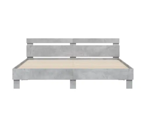 Lovos Rėmas Su Galvūgaliu Ir Led, Betono Pilkas, 200X200Cm
