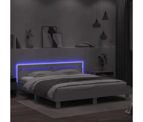 Gultas Rāmis Ar Galvgali Un Led, Balts, 180X200 Cm Vidaxl