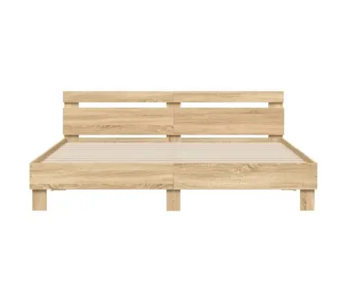 Lovos Rėmas Su Galvūgaliu Ir Led, Sonoma Ąžuolo, 180X200Cm