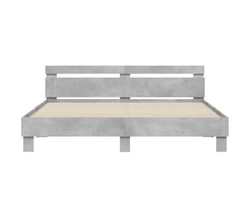 Led-Tulede Ja Peatsiga Voodiraam, Betoonhall, 180 X 200 Cm