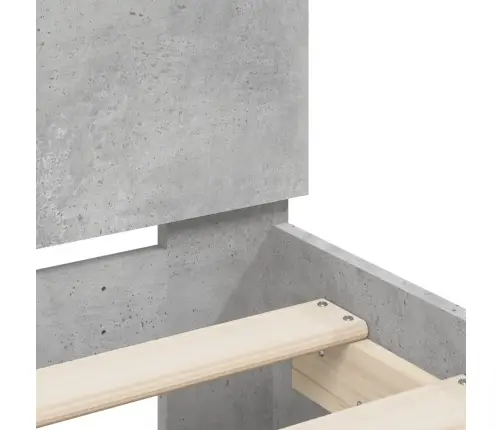 Led-Tulede Ja Peatsiga Voodiraam, Betoonhall, 180 X 200 Cm