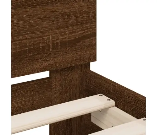 Led-Tulede Ja Peatsiga Voodiraam, Pruun Tamm, 180 X 200 Cm