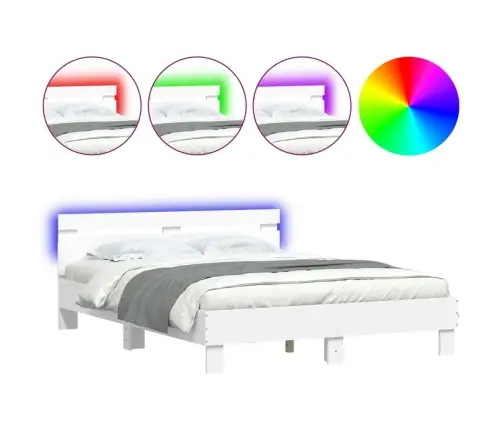 Lovos Rėmas Su Galvūgaliu Ir Led, Baltos Spalvos, 150X200Cm