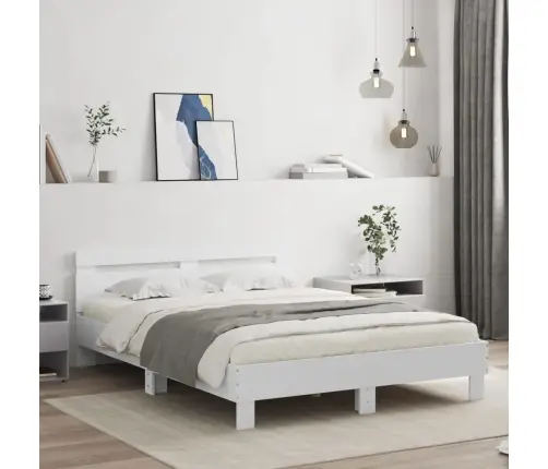 Lovos Rėmas Su Galvūgaliu Ir Led, Baltos Spalvos, 150X200Cm