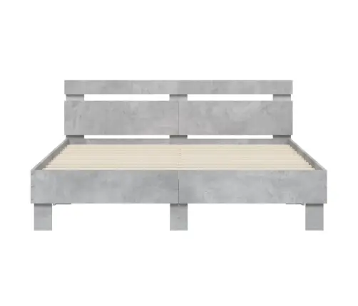 Led-Tulede Ja Peatsiga Voodiraam, Betoonhall, 140 X 200 Cm