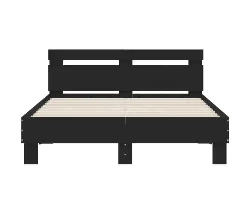 Led-Tulede Ja Peatsiga Voodiraam, Must, 135X190 Cm