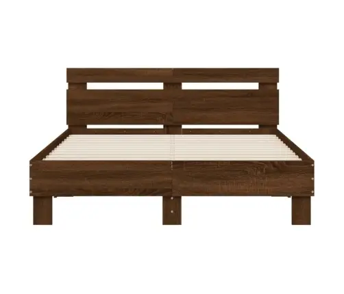 Lovos Rėmas Su Galvūgaliu Ir Led, Rudas Ąžuolo, 135X190Cm