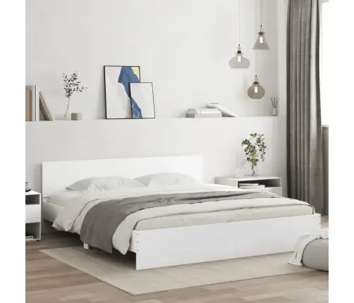 Lovos Rėmas Su Galvūgaliu Ir Led, Baltos Spalvos, 200X200Cm