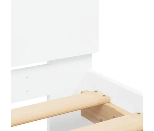 Gultas Rāmis Ar Galvgali Un Led, Balts, 180X200 Cm Vidaxl