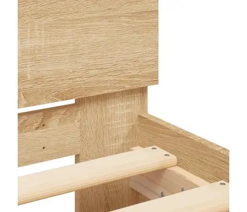 Lovos Rėmas Su Galvūgaliu Ir Led, Sonoma Ąžuolo, 180X200Cm