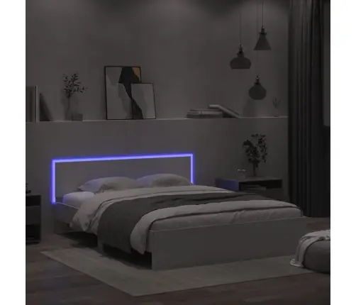 Gultas Rāmis Ar Galvgali Un Led, Balts, 160X200 Cm Vidaxl