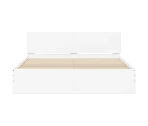Gultas Rāmis Ar Galvgali Un Led, Balts, 160X200 Cm Vidaxl