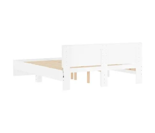 Gultas Rāmis Ar Galvgali Un Led, Balts, 160X200 Cm Vidaxl