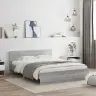Gultas Rāmis Ar Galvgali Un Led, Pelēka Ozola Krāsa, 150X200 Cm Vidaxl Gultas Rāmis Ar Galvgali Un Led, Pelēka Ozola Krāsa, 150X200 Cm Vidaxl