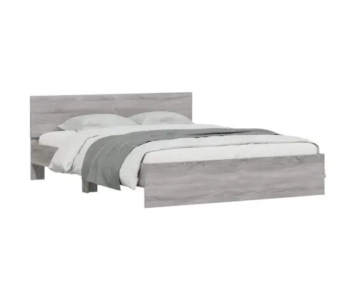 Gultas Rāmis Ar Galvgali Un Led, Pelēka Ozola Krāsa, 150X200 Cm Vidaxl Gultas Rāmis Ar Galvgali Un Led, Pelēka Ozola Krāsa, 150X200 Cm Vidaxl