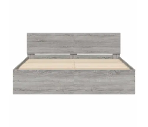 Gultas Rāmis Ar Galvgali Un Led, Pelēka Ozola Krāsa, 150X200 Cm Vidaxl Gultas Rāmis Ar Galvgali Un Led, Pelēka Ozola Krāsa, 150X200 Cm Vidaxl