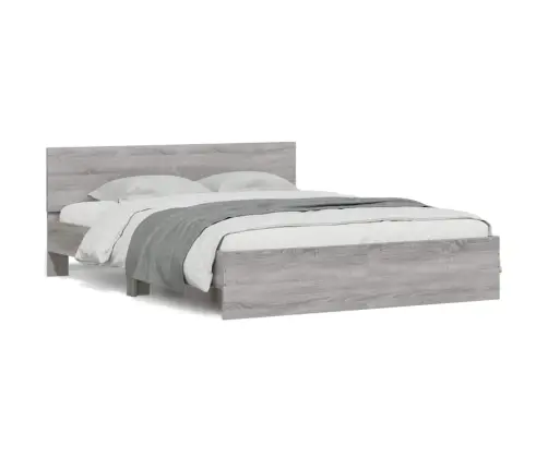 Gultas Rāmis Ar Galvgali Un Led, Pelēka Ozola Krāsa, 150X200 Cm Vidaxl Gultas Rāmis Ar Galvgali Un Led, Pelēka Ozola Krāsa, 150X200 Cm Vidaxl