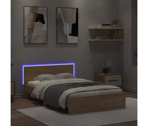Lovos Rėmas Su Galvūgaliu Ir Led, Sonoma Ąžuolo, 140X200Cm