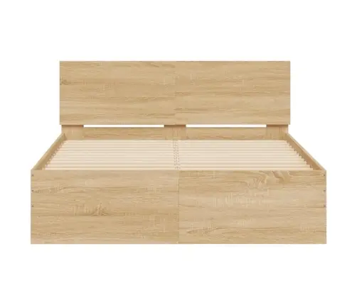 Lovos Rėmas Su Galvūgaliu Ir Led, Sonoma Ąžuolo, 140X200Cm