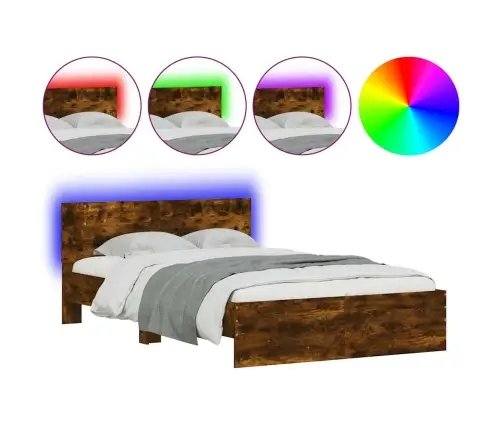 Lovos Rėmas Su Galvūgaliu Ir Led, Dūminio Ąžuolo, 120X200Cm