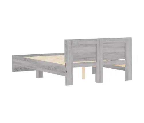 Lovos Rėmas Su Galvūgaliu Ir Led, Pilkas Ąžuolo, 135X190Cm