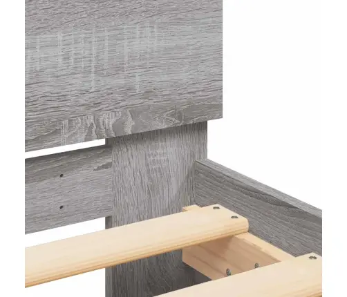 Lovos Rėmas Su Galvūgaliu Ir Led, Pilkas Ąžuolo, 135X190Cm