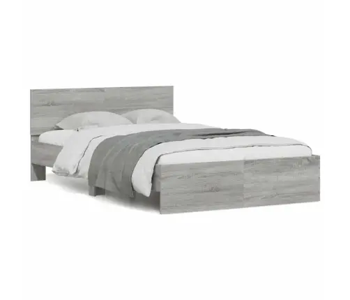 Lovos Rėmas Su Galvūgaliu Ir Led, Pilkas Ąžuolo, 135X190Cm