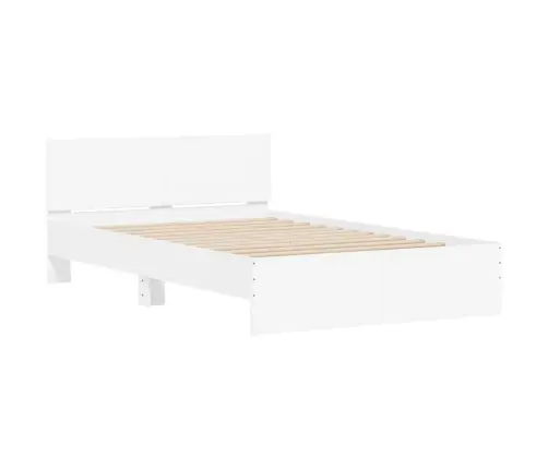 Gultas Rāmis Ar Galvgali Un Led, Balts, 120X190 Cm Vidaxl