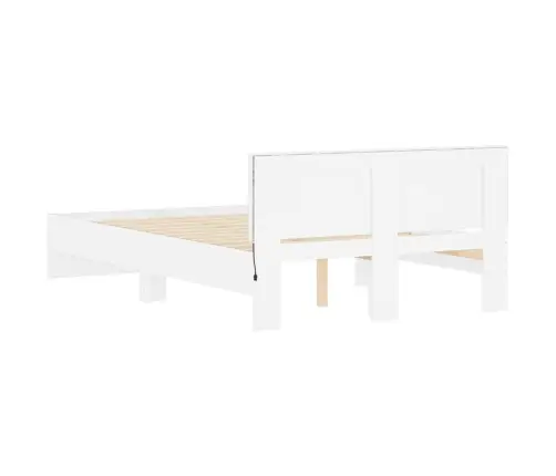 Gultas Rāmis Ar Galvgali Un Led, Balts, 120X190 Cm Vidaxl