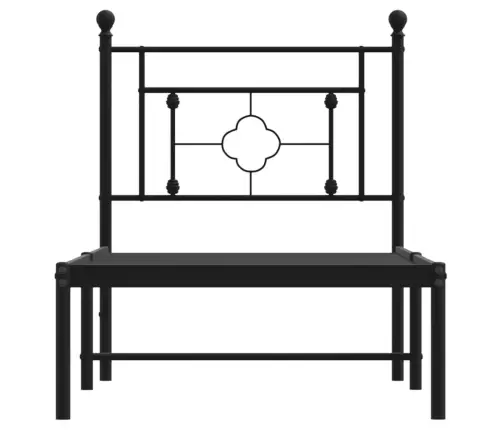 Gultas Rāmis Ar Galvgali, Melns Metāls, 75X190 Cm Vidaxl