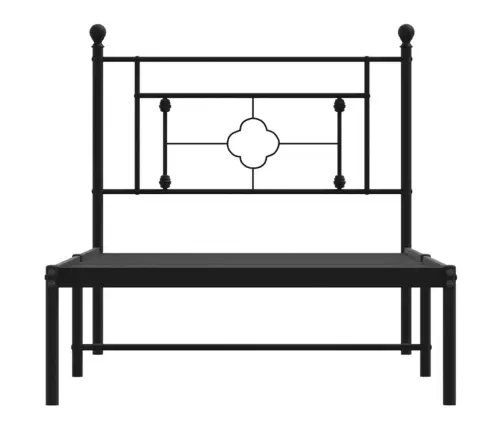 Gultas Rāmis Ar Galvgali, Melns Metāls, 90X190 Cm Vidaxl